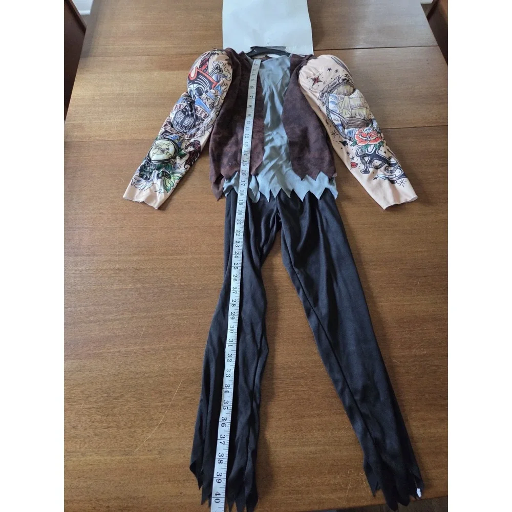 Muscle Pirate Costume kids m 8-10 Ed hardy tattoo style ink blackbeard matey
